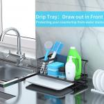 Sink Caddy Organizer Stainless Steel with Removable Drain Pan for Sponge