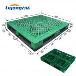 Green PP Euro Pallet 1000x1200 Rackable Plastic Pallets Single Side for sale
