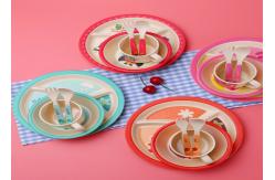 China Biodegradable Decal Melamine Bamboo Fiber Baby Tableware Set supplier