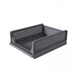 Gray 43x33cm Plastic Storage Boxes For Clothes Stackable Bin Storage