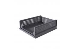 China Gray 43x33cm Plastic Storage Boxes For Clothes Stackable Bin Storage supplier