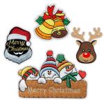 Merry Christmas 3D PVC Patches Embroidered Merrowed Cut Border for sale