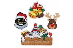 China Merry Christmas 3D PVC Patches Embroidered Merrowed Cut Border supplier