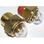 Brass 1/2 Round Oil Sight Glass with Gauge Port for sale
