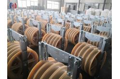 China Aluminium Sheave 60KN Large Diameter Rope Pulley Universal Stringing Block Rubber Lined supplier