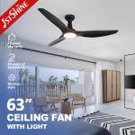 White/Black Modern LED Ceiling Fan With Dimmable Light Remote Control DC Motor for sale