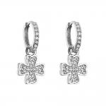 Custom Zircon Crystal Sterling Silver Diamond Earrings Hoop