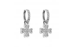 China Custom Zircon Crystal Sterling Silver Diamond Earrings Hoop supplier