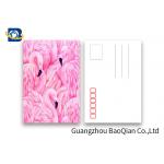 Loverly Flamingo Lenticular Image Printing Postcard , 3D Lenticular Picture 11x16cm Size for sale