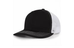 China Custom Pre Curved Mesh Hat Cotton Trucker Cap with Plastic Snapback supplier
