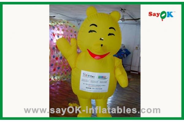 Customized Inflatable Cartoon Characters Yellow Inflatable Bear For Water Park