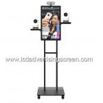 21.5 Inch AIO Ultra Slim Floor Standing Kiosk With Tempered Glass for sale