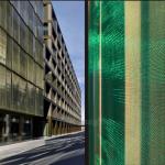 Colorful metal Mesh Fabric Laminated Glass Facade for sale