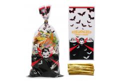 China Custom Printed Cellophane Treat Bags With Twist Ties For Halloween supplier