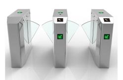 China DC Motor Waist Height Flap Barrier Turnstile SS304 Fault Self Checking supplier
