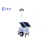 PTZ Camera 9m Height Mobile Sentry Surveillance Trailers Solar IP65 for sale