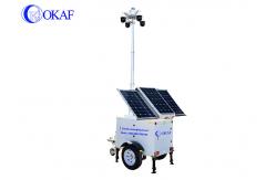 China PTZ Camera 9m Height Mobile Sentry Surveillance Trailers Solar IP65 supplier