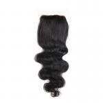 Drouble Weft 4x4 Lace Closure Peruvian Hair Weave Lace Closure Deep Texture for sale