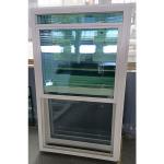 Windproof White UPVC Single Hung Window With Grill And Mesh for sale