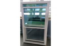 China Windproof White UPVC Single Hung Window With Grill And Mesh supplier