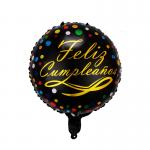 Spanish Happy Birthday Round Hexagonal Aluminum Film Balloons 18 Inch