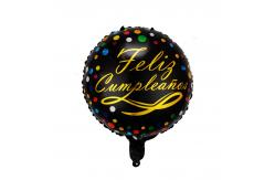 China Spanish Happy Birthday Round Hexagonal Aluminum Film Balloons 18 Inch supplier