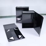 Wholesale Custom Gift Cosmetics Clothing Packaging Black Specialty Crocodile Leather Magnetic Folding Box for sale