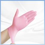 Ergonomic PVC Pink Gloves Oilproof Food Grade Disposable Gloves for sale