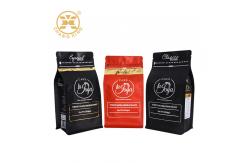 China 16oz High glossy box bottom roasted coffee beans bag with zipper and valve supplier