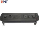 Brushed Aluminum Alloy desktop flip up outlet connector 180 Degree Rotating Angle for sale