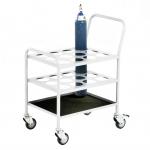 Small Oxygen Gas Cylinder Cart Fabrication O2 Tank Cart White for sale