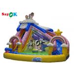 Unicorn Themed Inflatable Bounce House Slide With Ball Pit Pool for sale