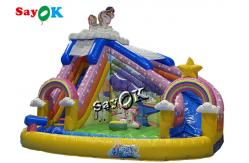 China Unicorn Themed Inflatable Bounce House Slide With Ball Pit Pool supplier
