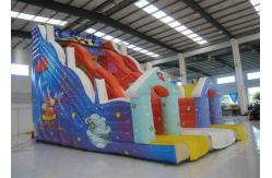 China Spaceship themed inflatable high dry slide Top hot sale blue inflatable high slide supplier