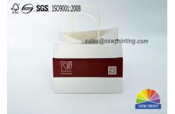 China Eco - Friendly 4C Printiing 150g White Kraft Papar Bags With Twisted Paper Handle supplier