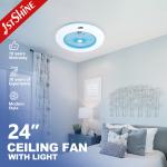 24 Inch Plastic Bedroom Ceiling Fan Light Fixtures With Remote Control for sale