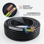 Waterproof Moisture Resistant PVC Insulated Cable 0.6/1kV 2 Core 2x4mm2 Outdoor Wet Area for sale