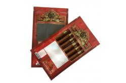 China Custom Cigar Packaging Bag Tobacco PE Three Side Seal Bags With Window supplier
