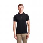 Leisure Style Black Polo Neck T Shirt Mens 100 Cotton Work Shirts Short Sleeve SGS for sale