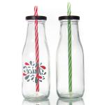 200ml 500ml Refillable Glass Milk Bottles Jars In Bulk For Strawberry Milk