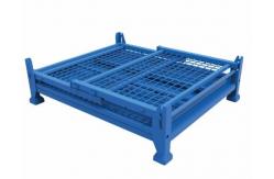 China Steel Pallet Box Metal Mesh Container Lockable Storage Roll Wire Mesh Cage supplier