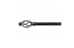 China 25/28mm diameter Metal black crownshape custom curtain rod finials single bracket supplier