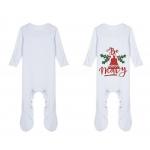 White Blank Long Sleeve Sublimation Footed Onesie Polyester Onesie Blanks for sale