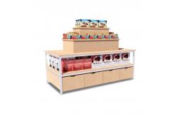 China Metal And Wood Double Sided Supermarket Gondola Shelf  BSCI SGS supplier