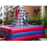 Bright Coloured Rock Climbing Wall And Safe Pool In Inflatable Amusement Park