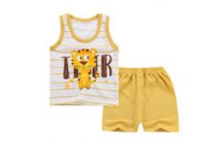 China Random combination wholesale Multiple patterns sleeveless boy set clothing supplier