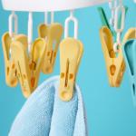 24 Clamps Folding Clothes Hanger Clips Hold Socks Underwear Bra Windproof