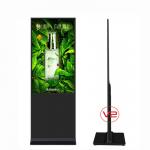 Hotel Lobby Floor Standing Digital Signage Security Anti Theft Streamlined Body