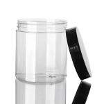 250ml Black PET Cream Jar Hair Product Body Scrub Packaging Bottles for sale