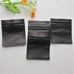Child Proof Mylar Zip Lock Bags Plastic Matte Black Gummy Candy Weed Packaging for sale